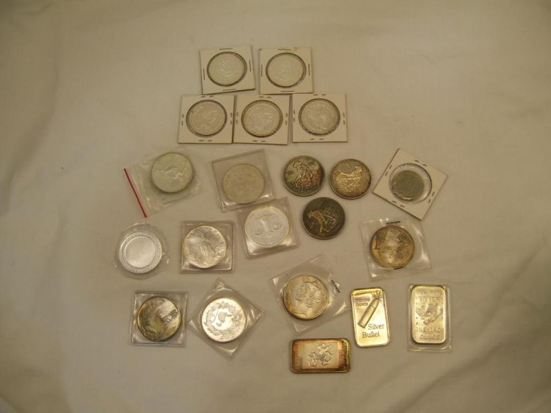 Appraisal: One Ounce Silver Coins Medals and Ingots Includes - Englehard