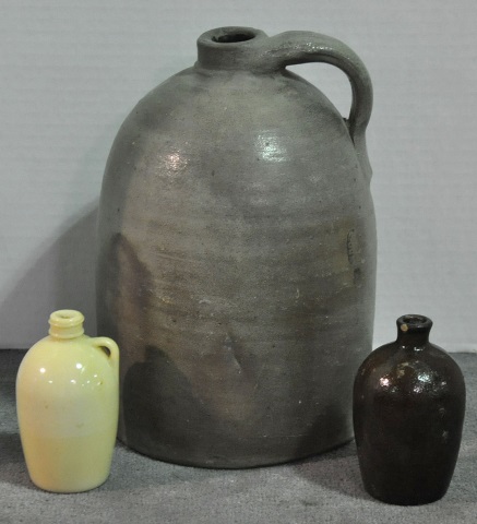 Appraisal: Bx One Gallon Salt Glazed Jug high Along with miniature