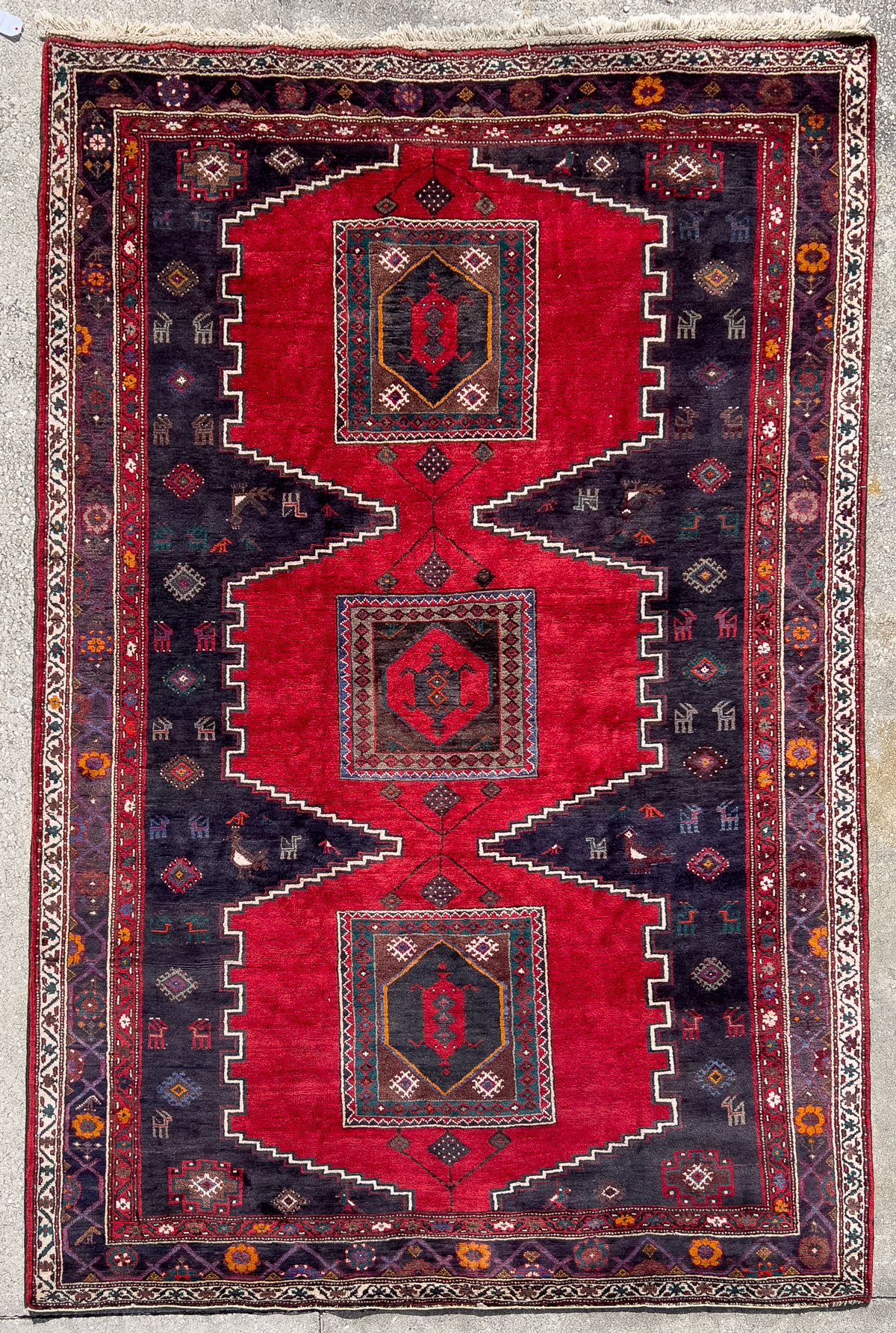 Appraisal: PERSIAN VILLAGE HAND KNOTTED WOOL RUG ' '' X '