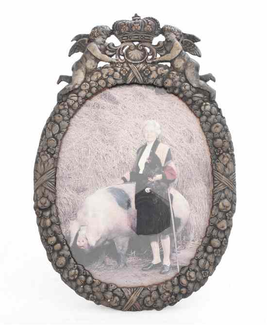 Appraisal: A Dutch Silvered Metal Charles II Style Picture Frame having