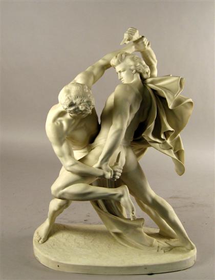 Appraisal: Johann Peter Molin Swedish - the wrestlers Parian figure group