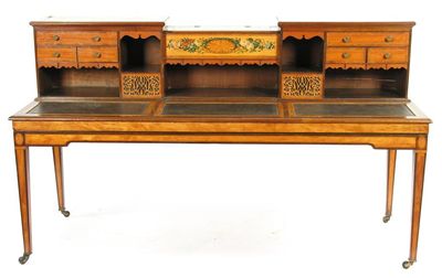 Appraisal: A mahogany and satinwood desk converted from a late George