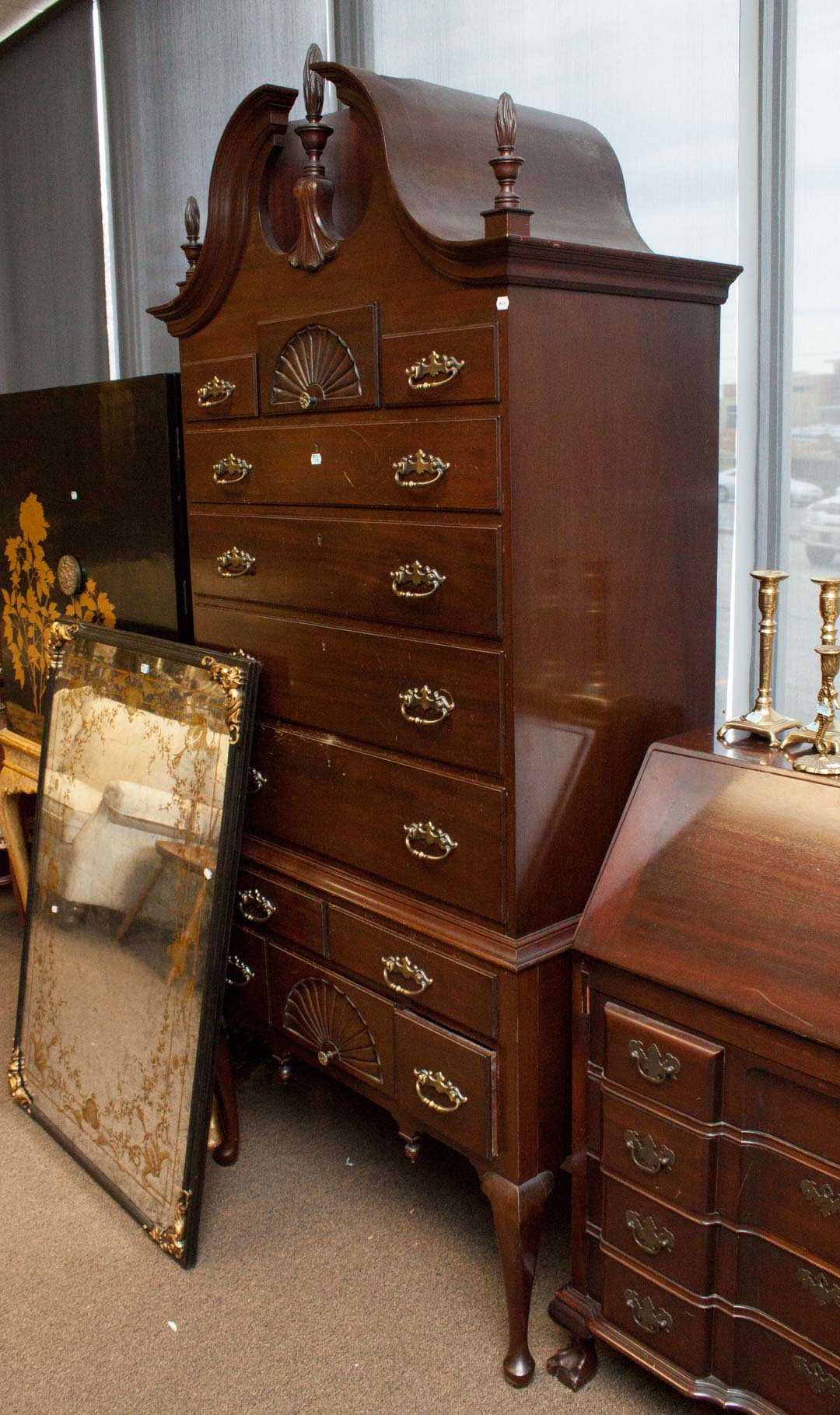 Appraisal: Mahogany highboy