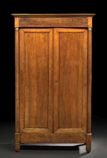 Appraisal: Provincial Empire-Style Mahogany and Fruitwood Armoire second quarter th century