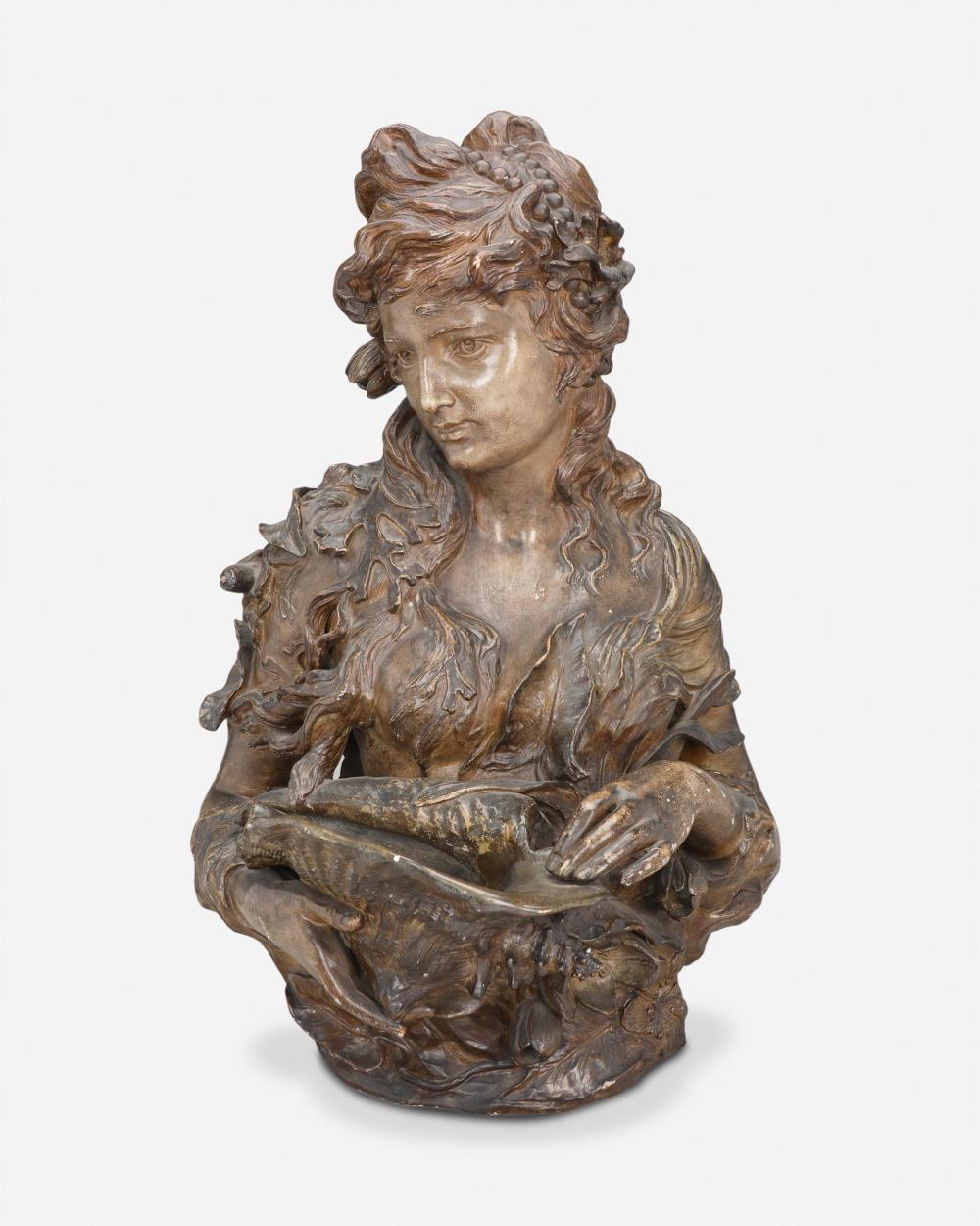 Appraisal: G La Croix th Century Bust of a sea nymph