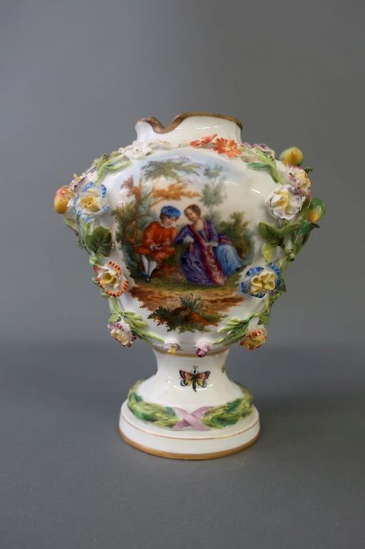 Appraisal: Meissen Decorated Vase Meissen vase decorated with vignettes flowers and