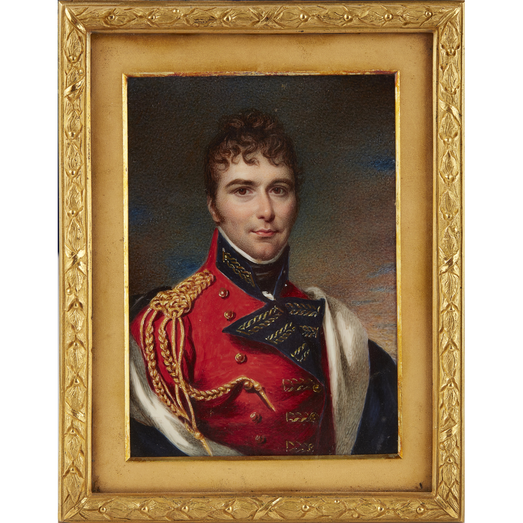 Appraisal: YPORTRAIT MINIATURE OF COLONEL CRICHTON OR CLEVELEY CIRCA on ivory