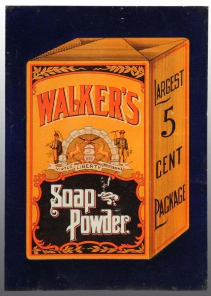 Appraisal: Tin Walkers Soap Powder Sign Description Beautiful detail and color