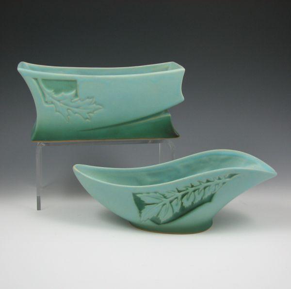 Appraisal: Roseville Silhouette - bowl and - planter in light blue