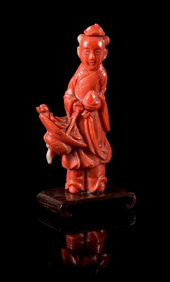 Appraisal: Sale Lot A Small Coral Figure of an Immortal the