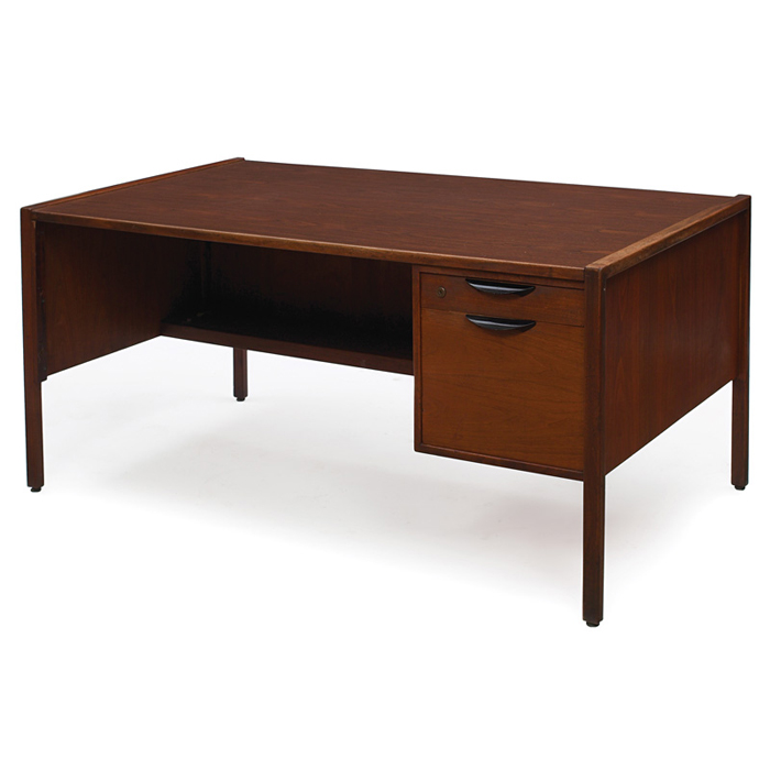 Appraisal: Jens Risom desk by Jens Risom Design Inc walnut two