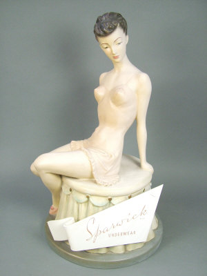 Appraisal: A female underwear display model circa of plaster composite modelled