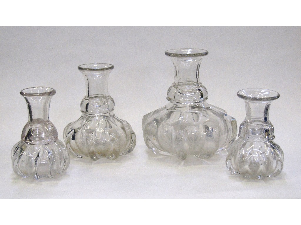 Appraisal: Four cut glass spirit measures