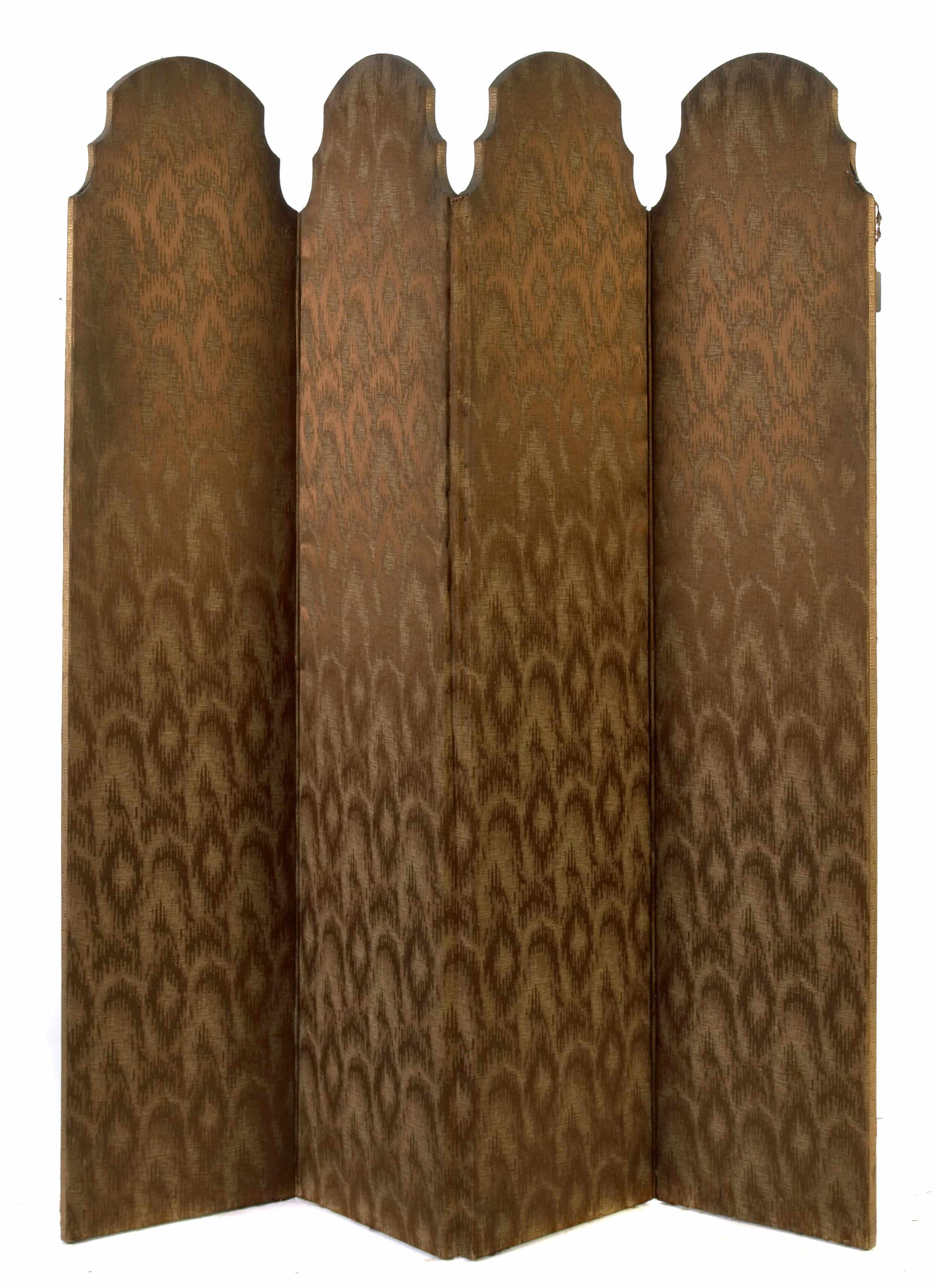 Appraisal: An upholstered four panel floor screen height of each panel