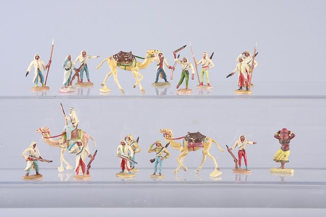 Appraisal: Lot of plastic Merten painted figures representing Arabs and camels