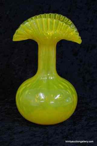 Appraisal: Vintage Murano Yellow Vaseline Art Glass VaseHand made - blown