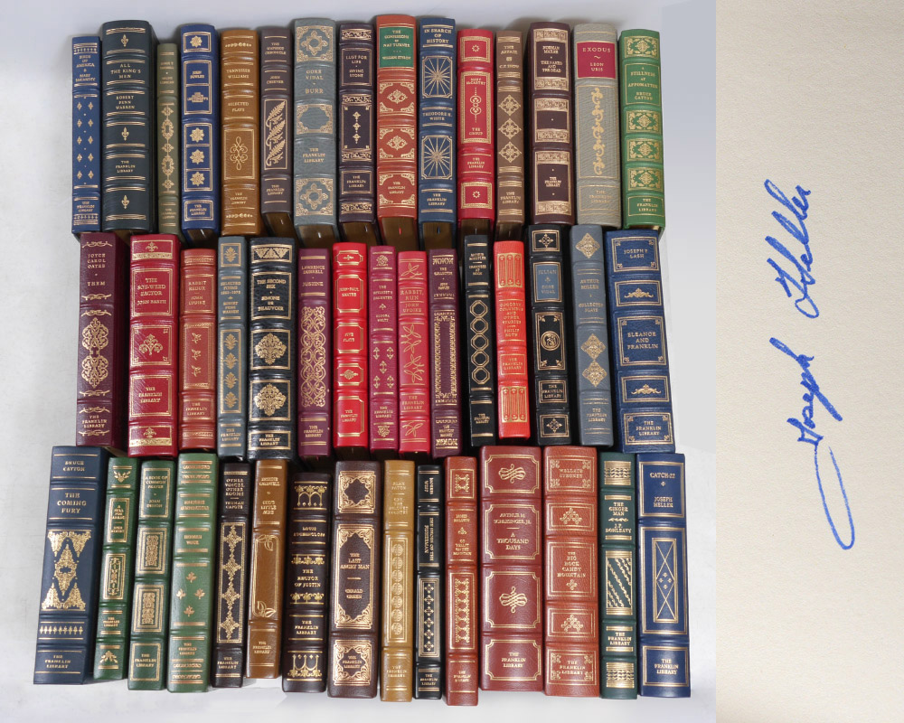 Appraisal: COLLECTION OF FRANKLIN MINT SIGNED LEATHER BOUND BOOKS Approx books