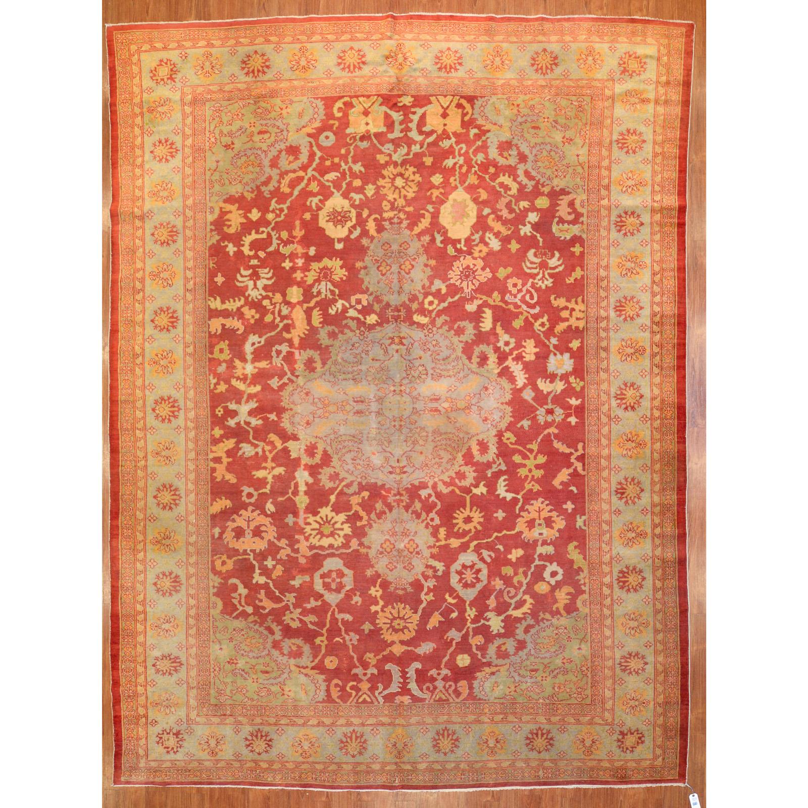 Appraisal: ANTIQUE OUSHAK CARPET TURKEY X First quarter- th century hand-knotted