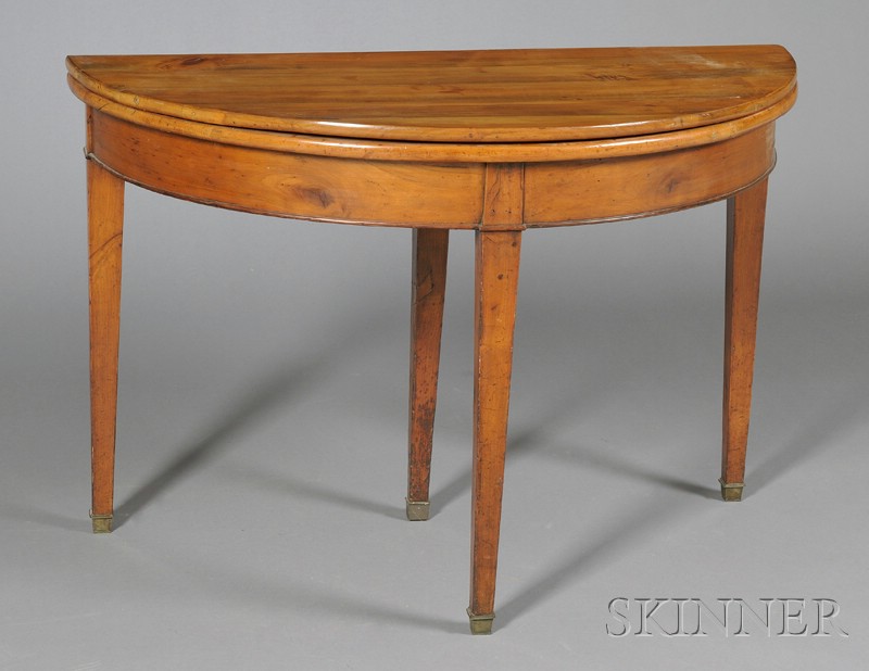 Appraisal: Continental Demilune Fruitwood Supper Table early th century with polished