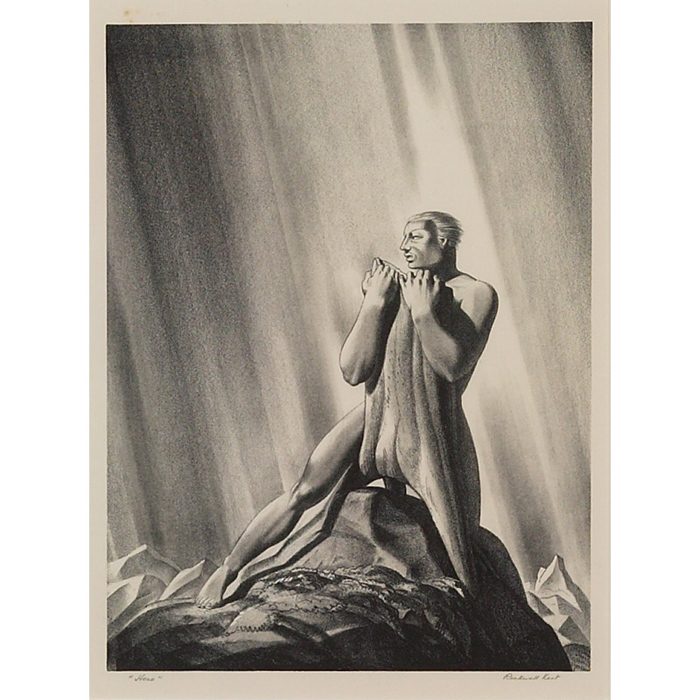 Appraisal: Rockwell Kent American - Hero lithograph x edition pencil signed