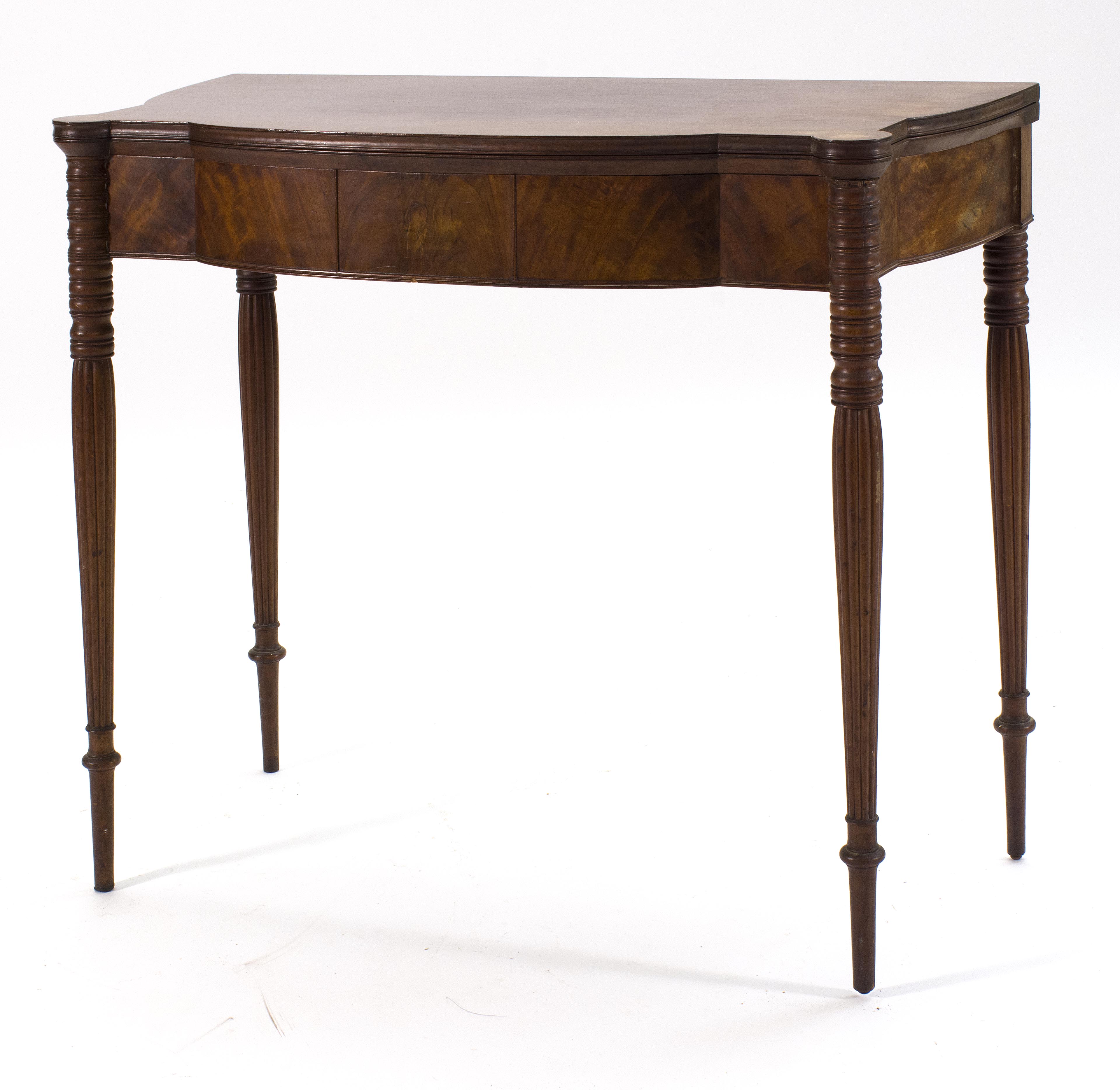 Appraisal: ANTIQUE AMERICAN SHERATON CARD TABLE Circa In mahogany and mahogany