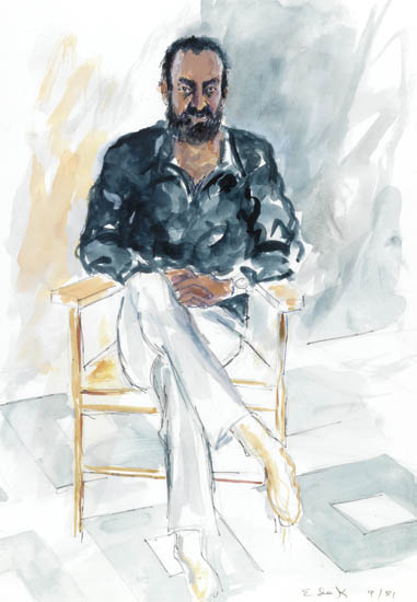 Appraisal: ELAINE DE KOONING The Italian Tenor Watercolor ink and pencil