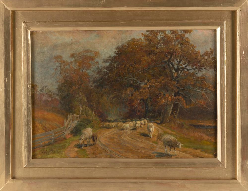 Appraisal: JOHN AUSTIN SANDS MONKS MASSACHUSETTS ILLINOIS - LANDSCAPE WITH SHEEP