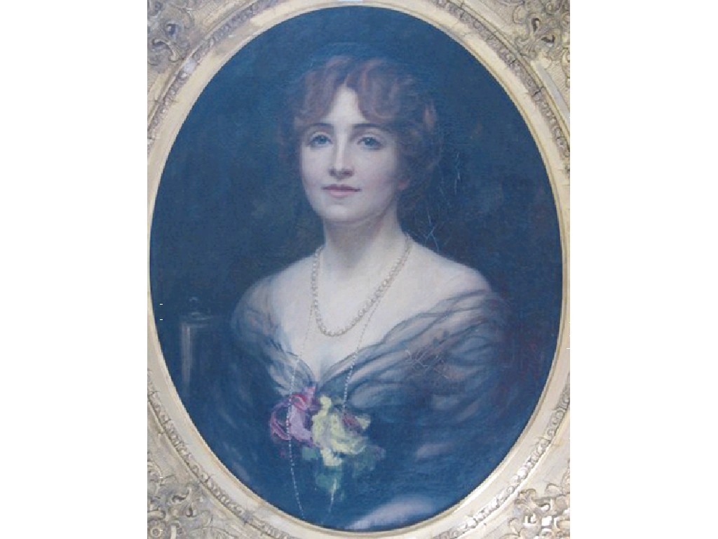 Appraisal: ETHEL WRIGHT A portrait of a lady wearing a pearl