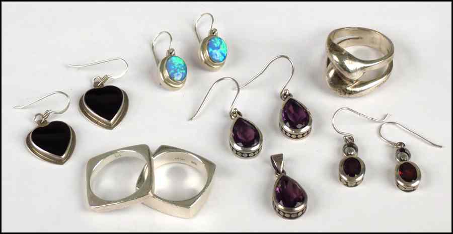 Appraisal: COLLECTION OF STERLING SILVER JEWELRY Comprised of one pair of