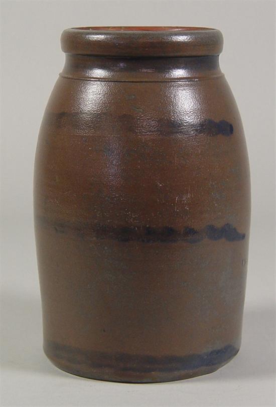 Appraisal: American Stoneware Canning Jar Late th Century Ohio or Pennsylvania