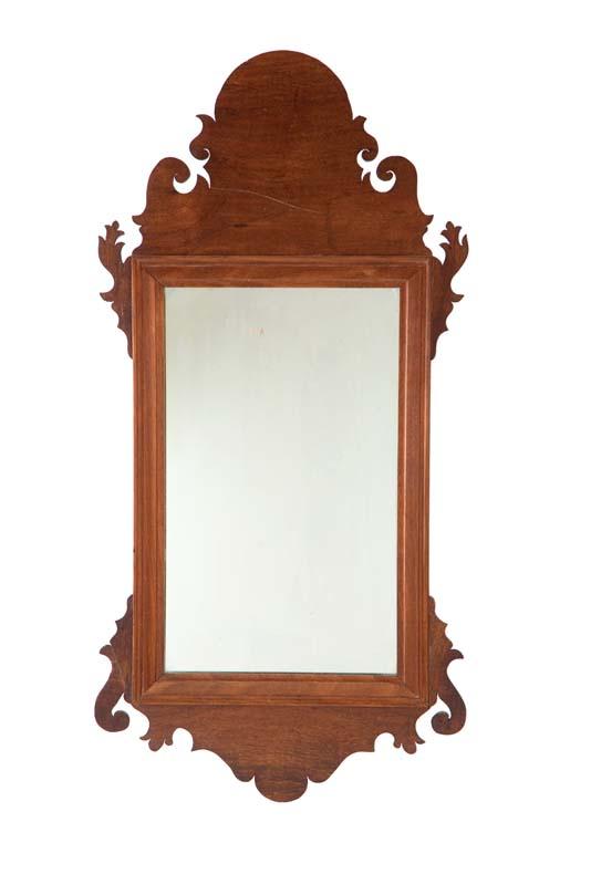 Appraisal: CHIPPENDALE MIRROR American nd half- th century mahogany Old rubbed