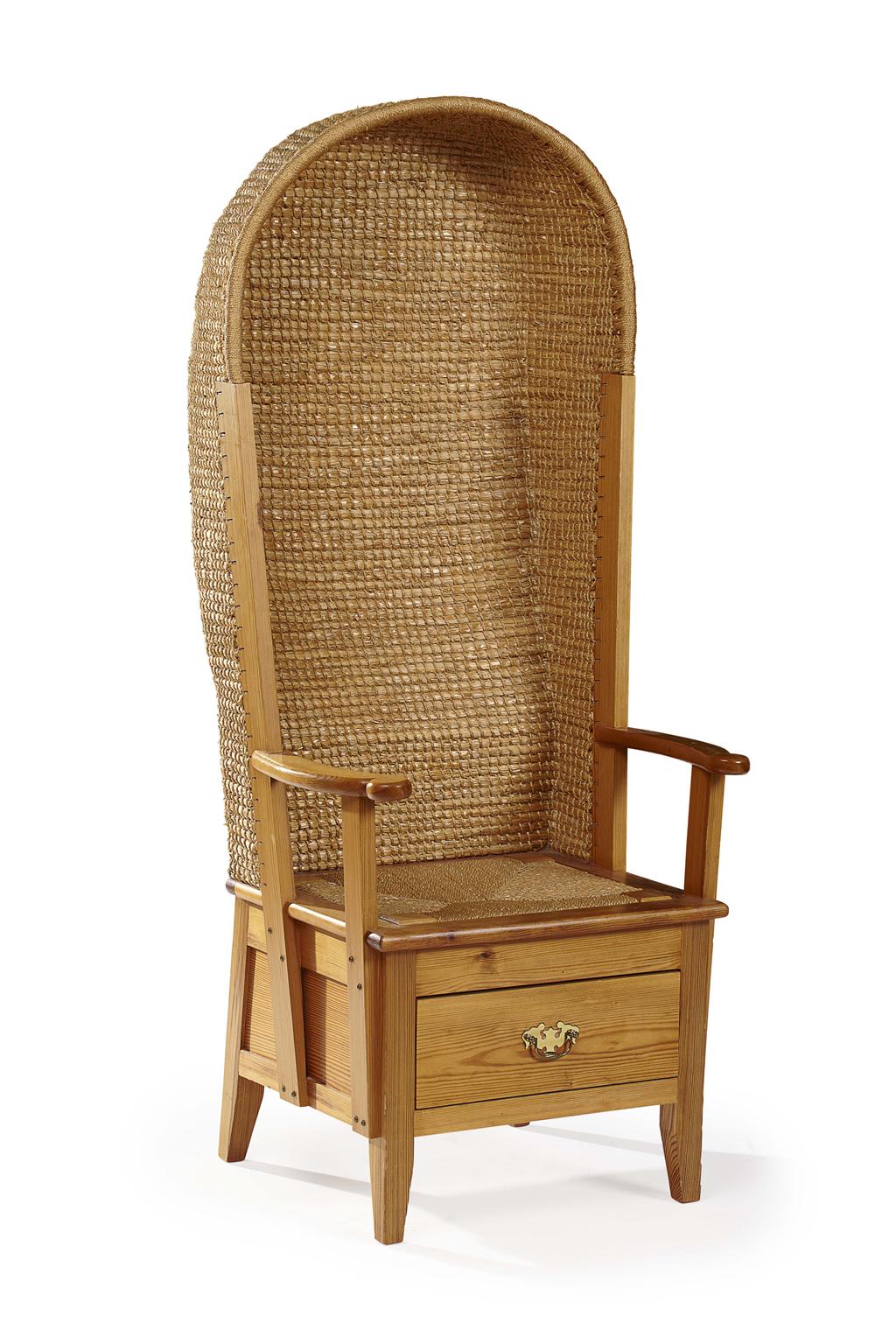 Appraisal: A PITCH PINE FRAMED ORKNEY CHAIR BY ROBERT H TOWERS