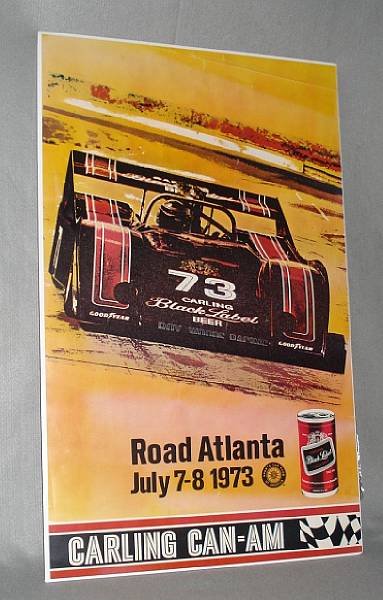 Appraisal: A Carling Can-Am Road Atlanta race poster colcour printed on