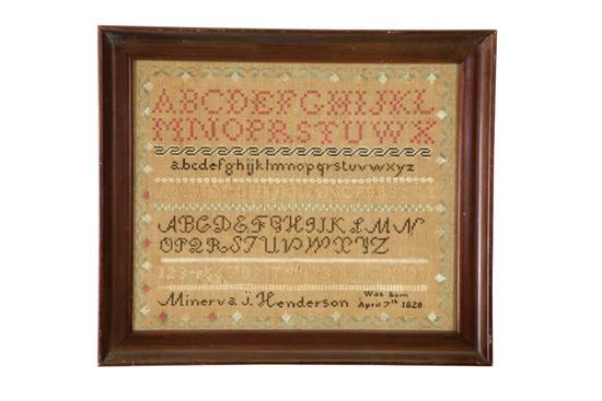 Appraisal: OHIO SAMPLER Minerva J Henderson Guernsey County - silk on