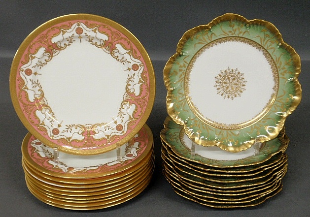 Appraisal: - Set of ten Minton plates dia with pink and