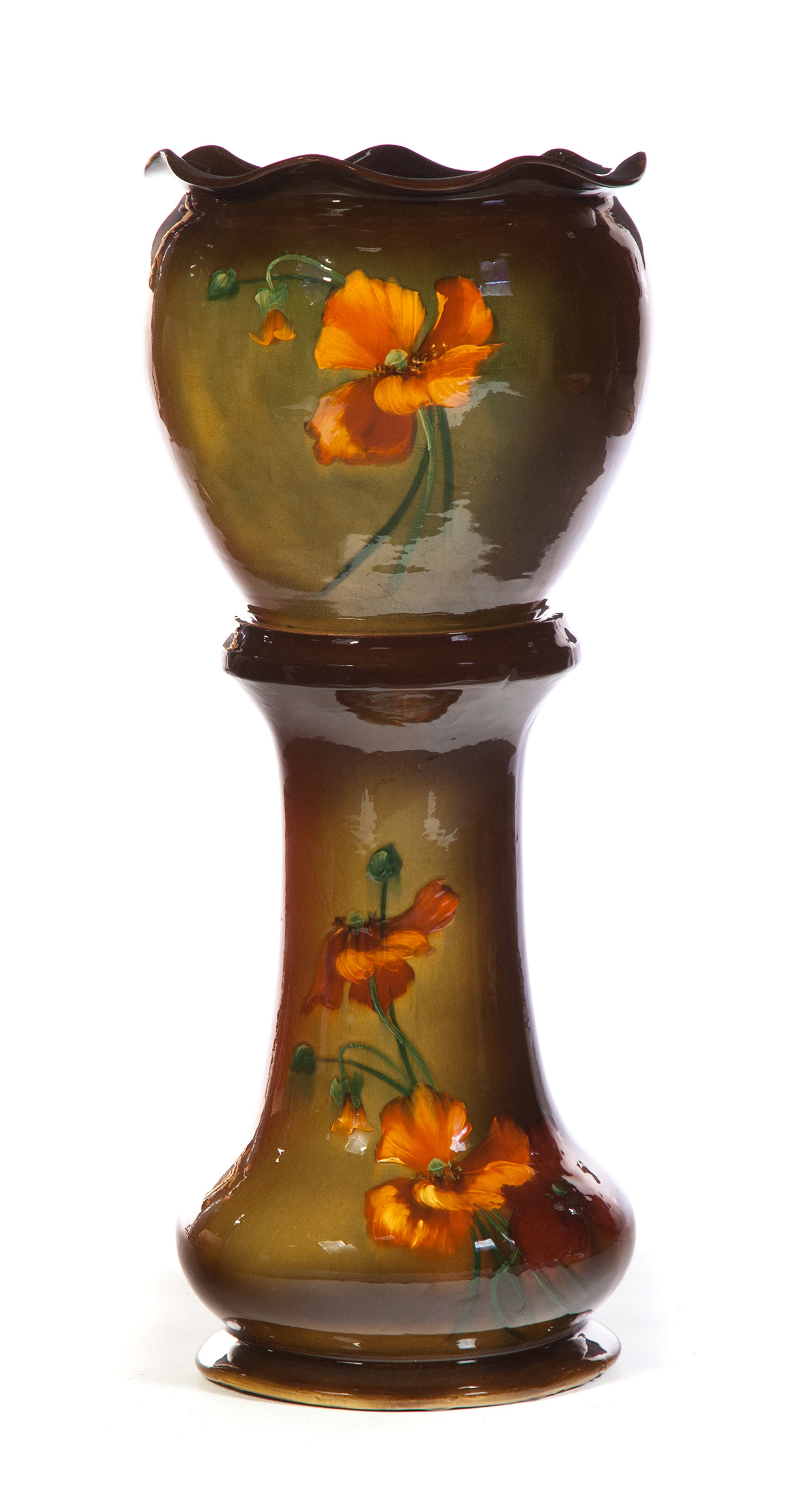 Appraisal: RADFORD POTTERY JARDINIERE AND PEDESTAL MARKED RUKO Clarksburg West Virginia