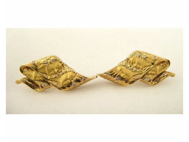 Appraisal: Pair of K yellow gold Carrera y Carrera designer earrings