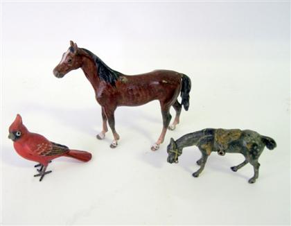 Appraisal: Three Austrian cold painted miniature figures of animals th century