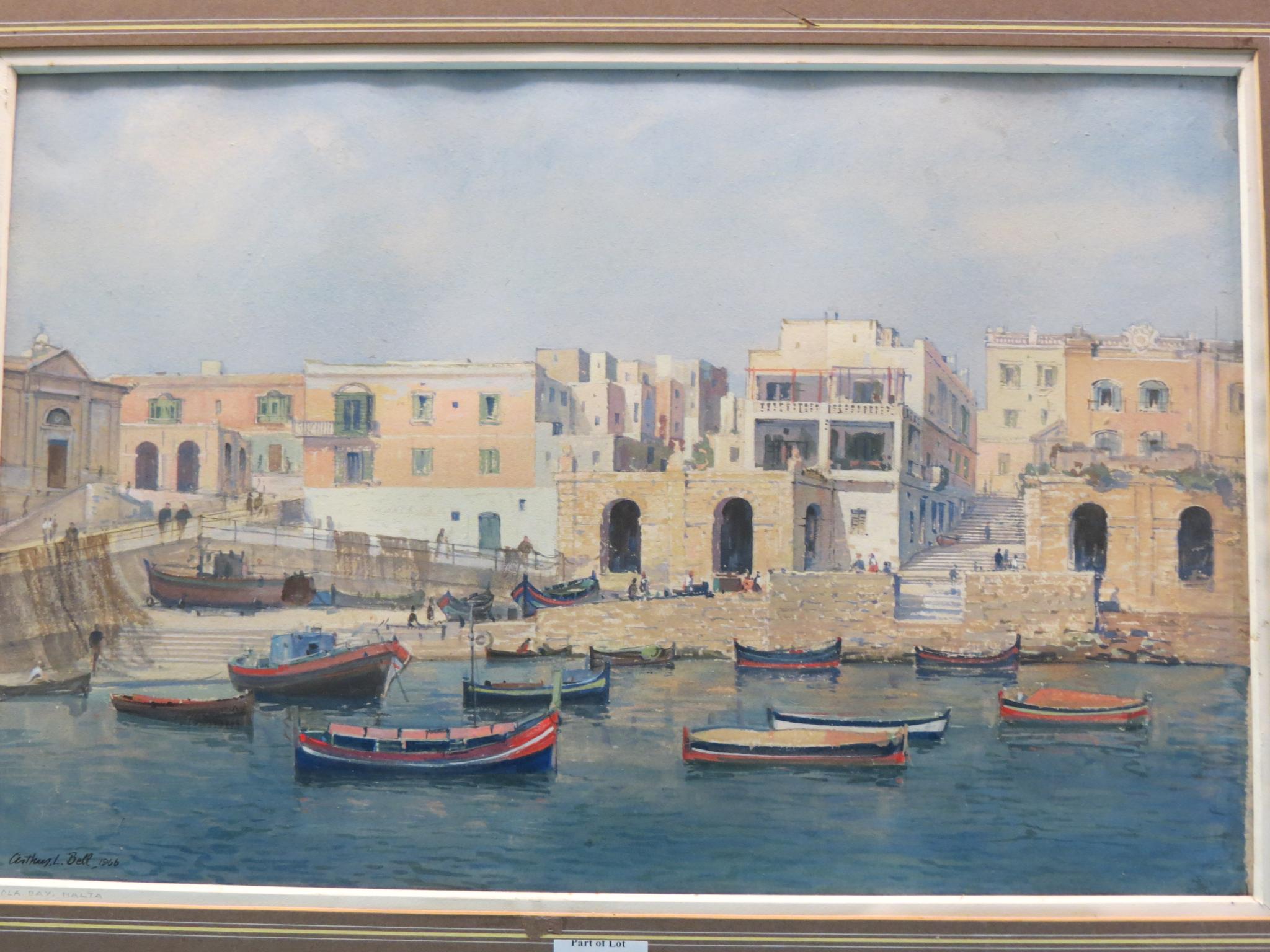 Appraisal: Arthur L Bell - watercolour Spinola Bay Malta signed and