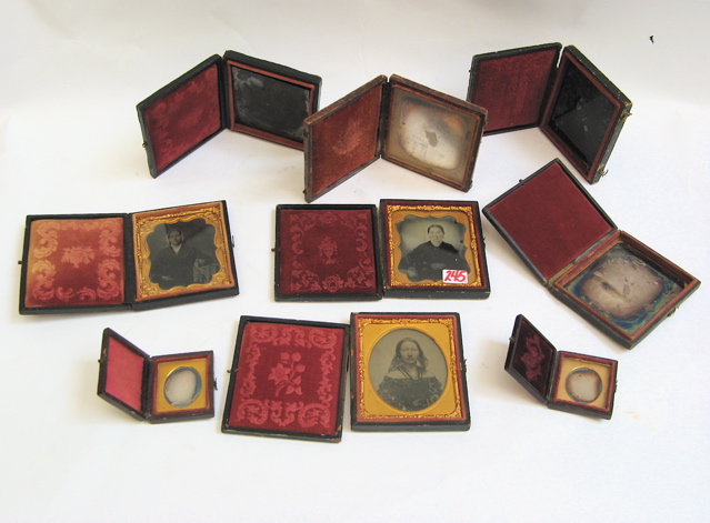 Appraisal: NINE TH CENTURY TIN TYPES AND DAGUERREOTYPES portraits of ladies