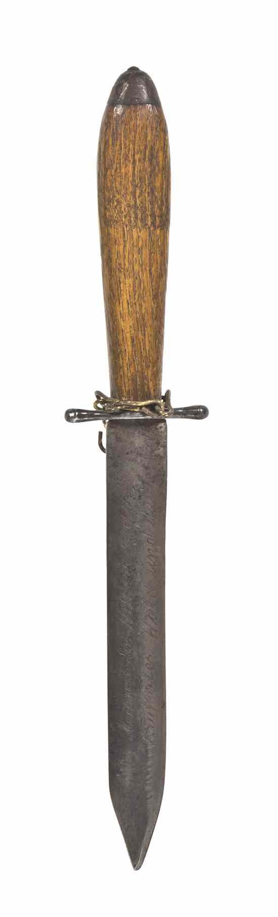 Appraisal: A German Dagger having an oak handle and an inscribed