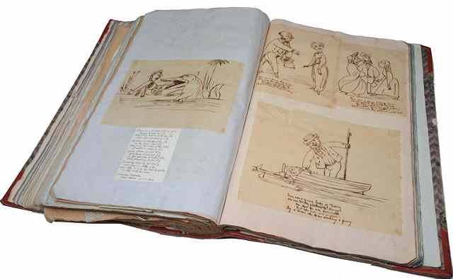 Appraisal: A LEATHER BOUND SCRAPBOOK - comprising numerous engrs sketches Ms