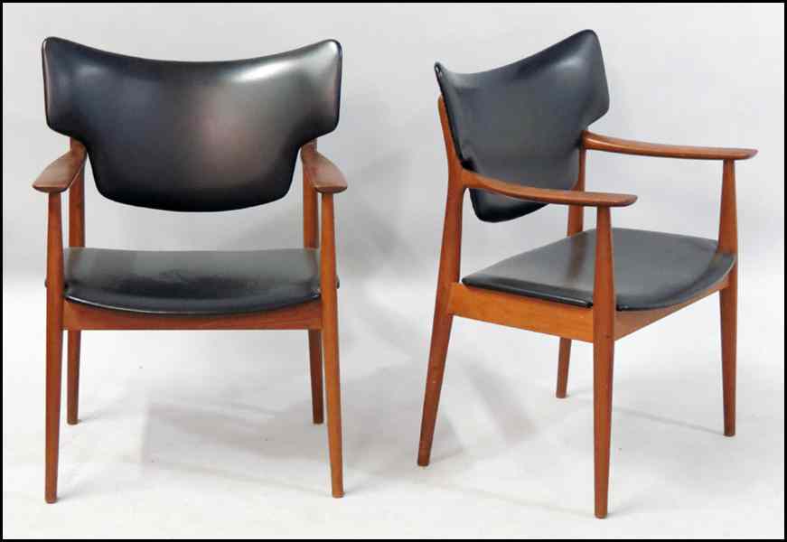 Appraisal: PAIR OF NORWEGIAN ARMCHAIRS Condition No Specific Condition Recorded -