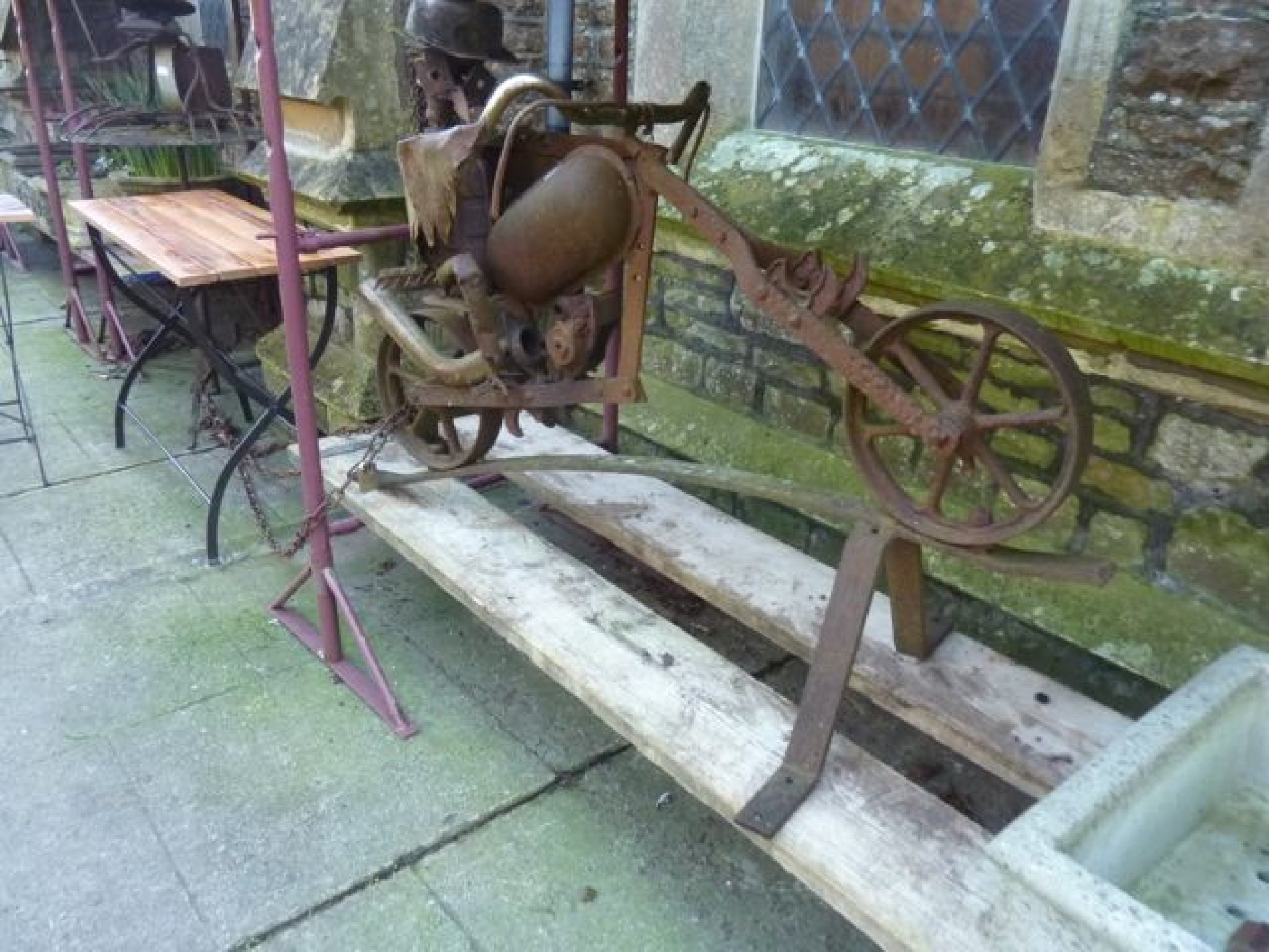 Appraisal: An amusing reclaimed ironwork garden figure in the form of