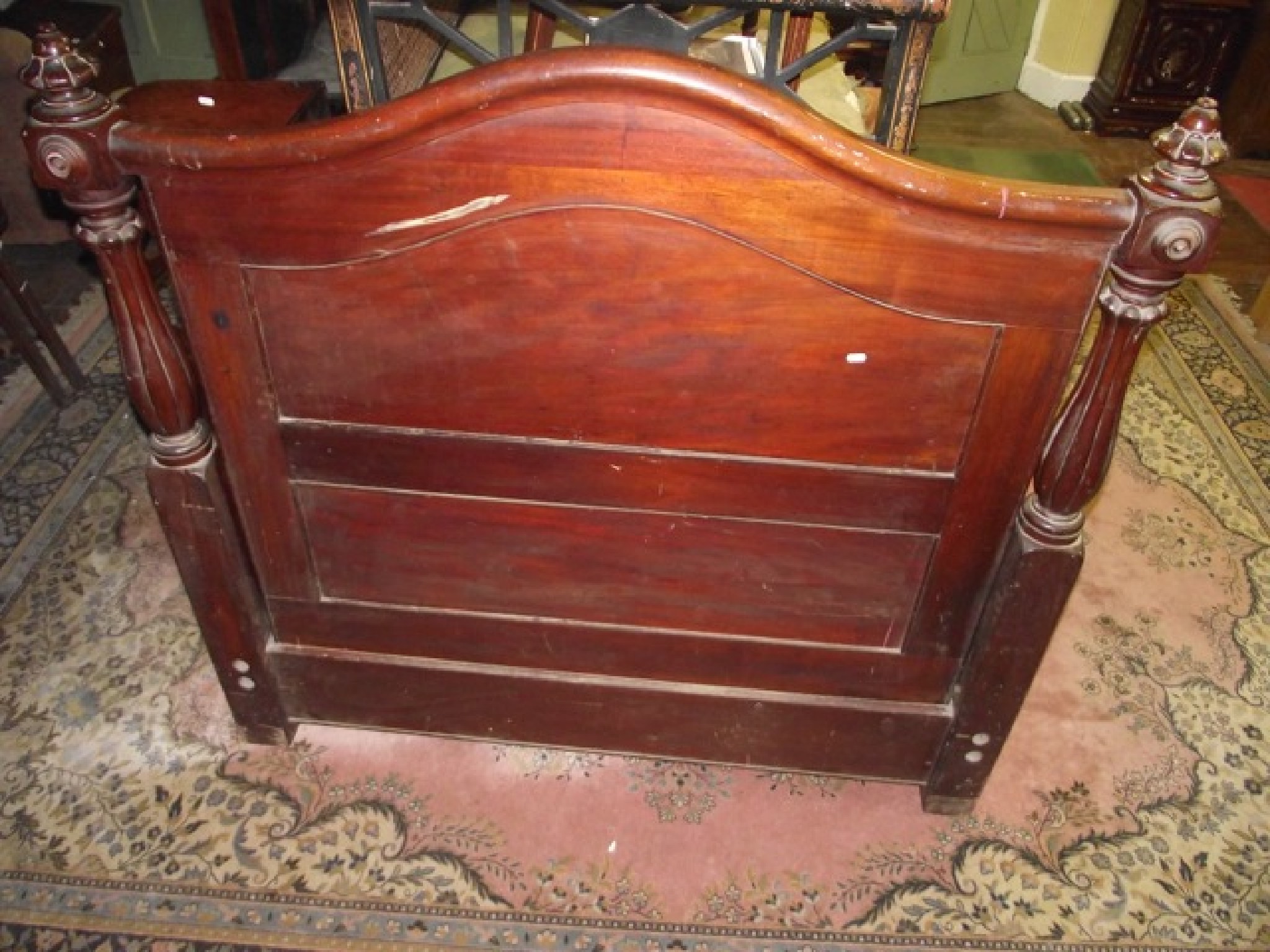 Appraisal: A Victorian mahogany double bedstead to accept ft mattress the