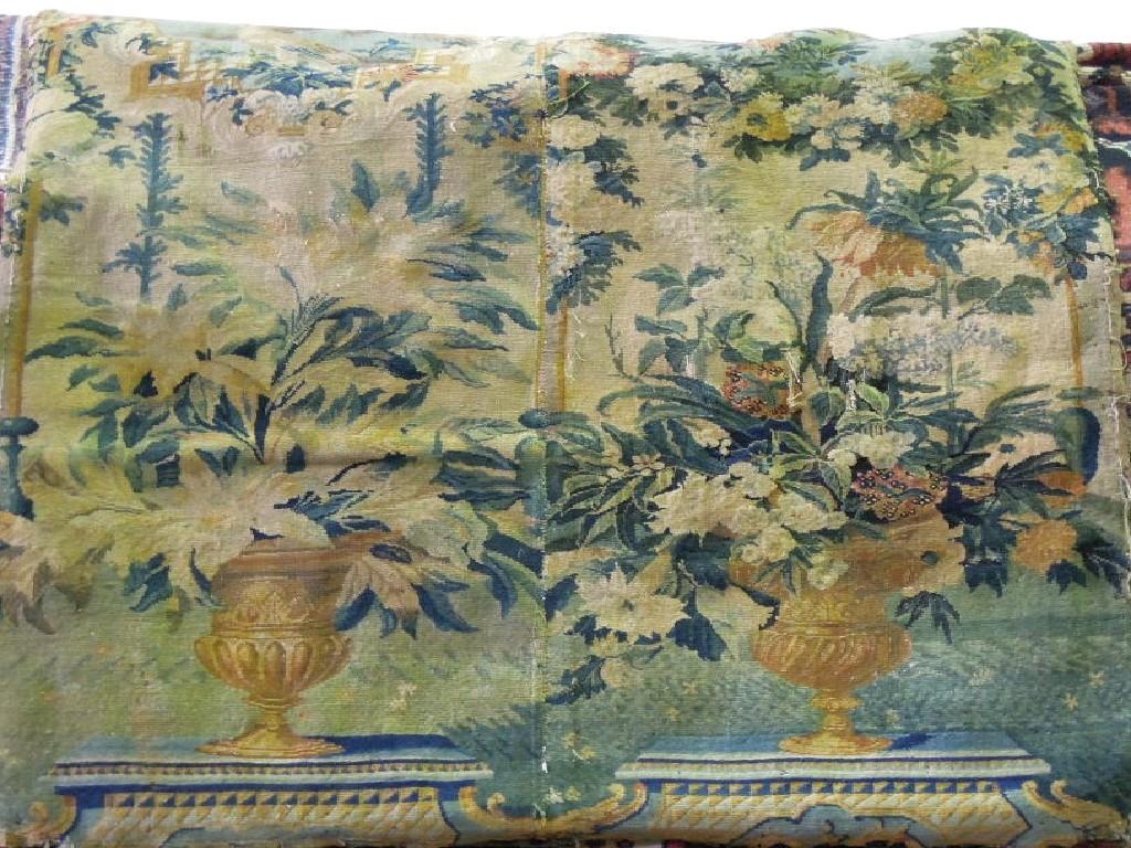 Appraisal: An th century continental hand worked tapestry panel in two