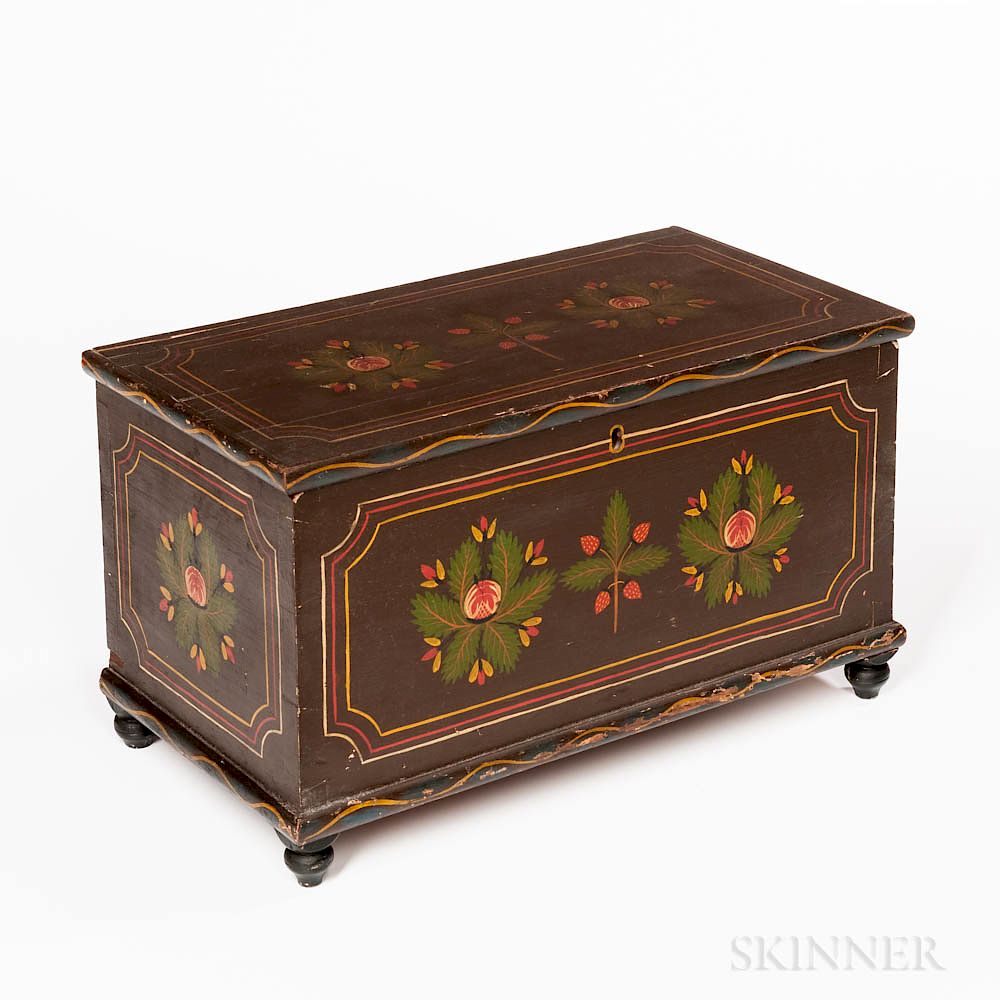 Appraisal: Polychrome Painted Box Polychrome Painted Box Joseph Long Lehn Elizabeth