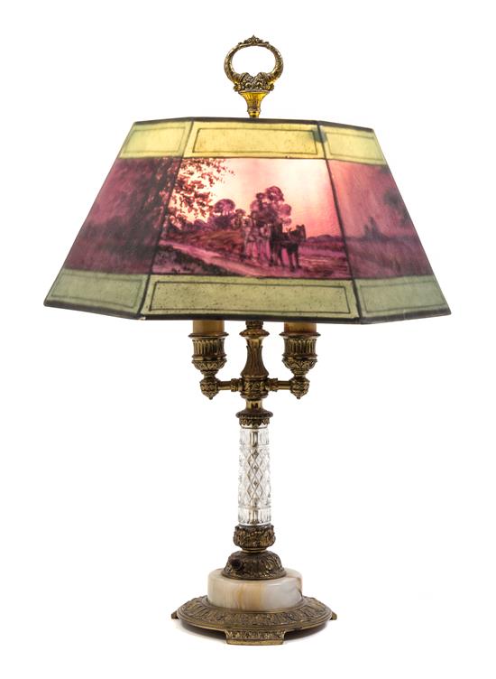 Appraisal: Sale Lot A Pairpoint Reverse Painted Table Lamp having a