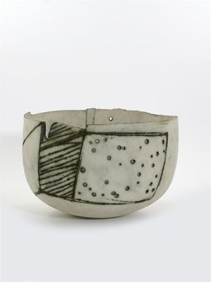 Appraisal: Gordon Baldwin born an earthenware coiled bowl irregular form with