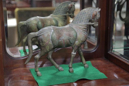 Appraisal: BRONZE HORSE Incised and enameled bronze horse in standing position